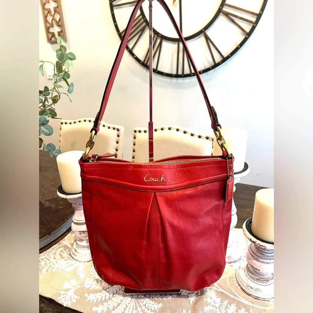 Coach Hobo Red All Leather Bag